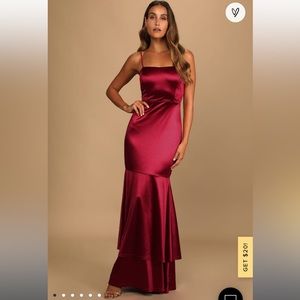 Worn once lulus burgundy gown